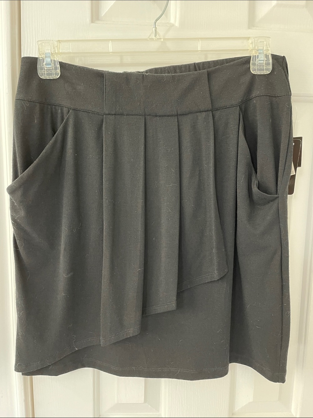 AGB Black  Draped Mini Pocket Skirt